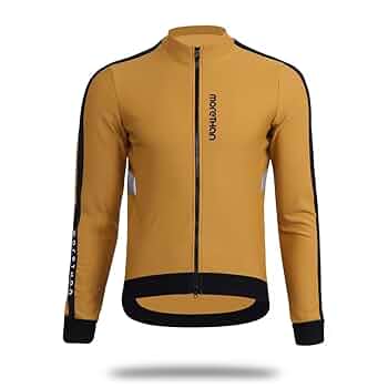 Amazon.co.jp: Morethan サイクルジャージ 裏起毛 (S/ゴールデン